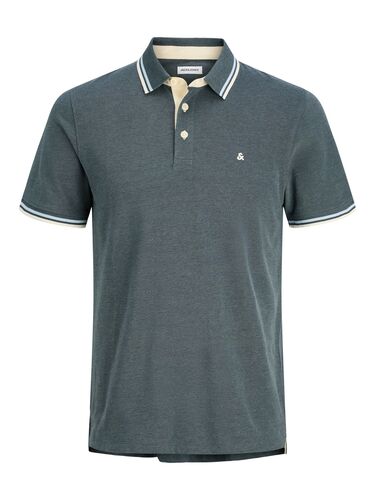 Jack & Jones Polo Shirt Kurzarm Uni Hemd JJEPAULOS Pique Baumwolle 