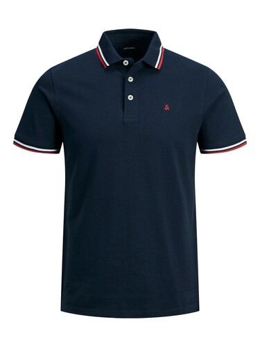 Jack & Jones Polo Shirt Kurzarm Uni Hemd JJEPAULOS Pique Baumwolle 