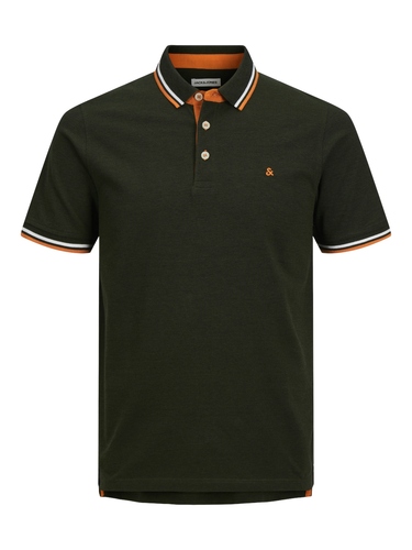 Jack & Jones Polo Shirt Kurzarm Uni Hemd JJEPAULOS Pique Baumwolle 