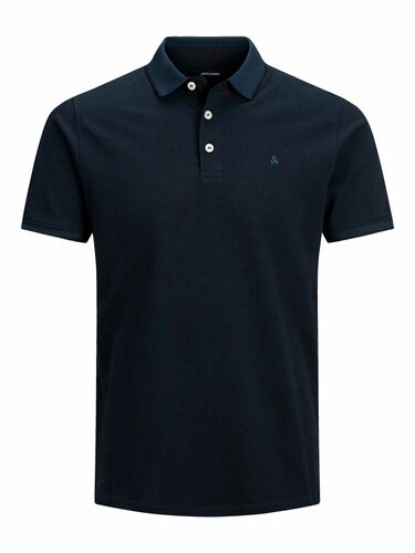 Jack & Jones Polo Shirt Kurzarm Uni Hemd JJEPAULOS Pique Baumwolle 