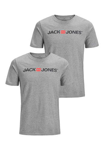 Jack & Jones Rundhals T-Shirt 2-er St�ck Pack Kurzarm Shirt Basic Set JJECORP 
