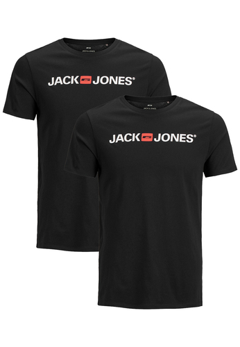Jack & Jones Rundhals T-Shirt 2-er St�ck Pack Kurzarm Shirt Basic Set JJECORP 