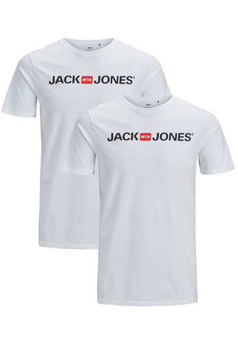 Jack & Jones Rundhals T-Shirt 2-er St�ck Pack Kurzarm Shirt Basic Set JJECORP 