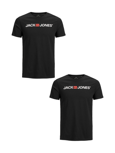 Jack & Jones 2er-SET Herren T-Shirt Kurzarm Plus Size Logo Shirt  