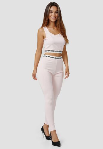 Damen Fitness Trainingsanzug Stretch Tank Top & Leggings Basic Set 