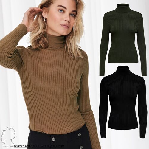 ONLY Damen Rollkragen Feinstrick Pullover Stretch Sweater Oberteil ONLKAROL