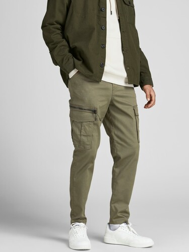 Herren JACK & JONES Chino Cargo Hose JPSTACE Pants Workwear Style 
