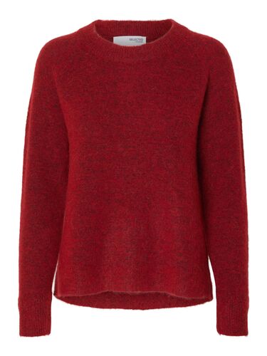 Damen SELECTED Feinstrick Wollpullover Rundhals Strickpullover SLFLULU 