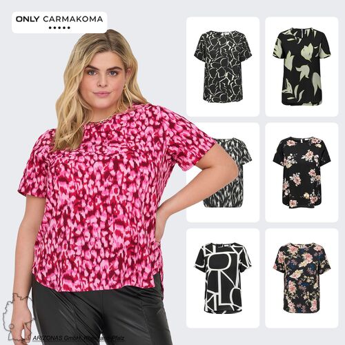 Kurzarm Damen Design Bluse Curvy Plus Size Shirt Gro�e Gr��en �bergr��e