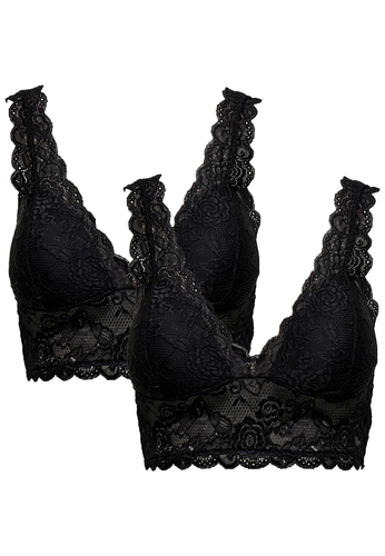 2-er St�ck Set Spitzen Bustier BH ohne B�gel ONLCHLOE Breite Tr�ger 