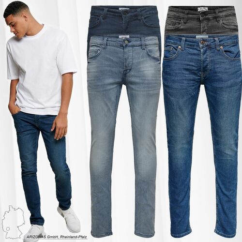 Slim Fit Jeans Basic Denim Hose ONSLOOM Tapered Trousers Stoned Washed