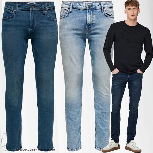 Slim Fit Jeans Basic Denim Hose ONSLOOM Stretch Tapered Trousers