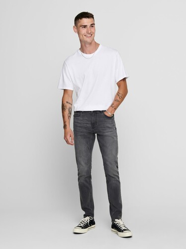 Skinny Fit Jeans ONSWARP Basic Stretch Tapered Denim Hose 