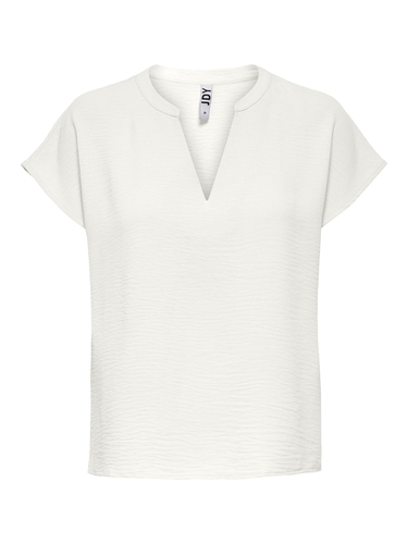 Einfarbige Kurzarm Bluse Basic V-Ausschnitt Shirt Oberteil JDYLION 