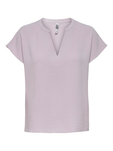 Einfarbige Kurzarm Bluse Basic V-Ausschnitt Shirt Oberteil JDYLION 