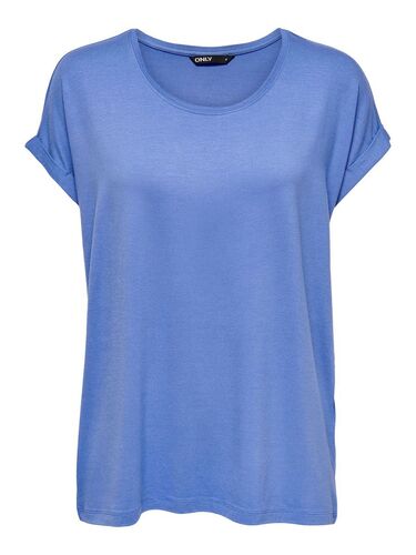 Basic T-Shirt Einfarbig Rundhals Ausschnitt Kurzarm Top Oberteil 