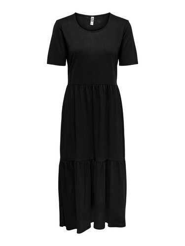 Midi R�schen Kleid Locker Wadenlang Maxi Blusen Dress Kurzarm Stretch 