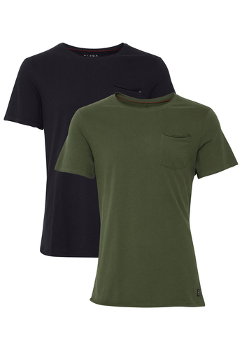 Rundhals T-Shirt 2-er St�ck Pack Kurzarm Shirt Basic Set BHNOEL 