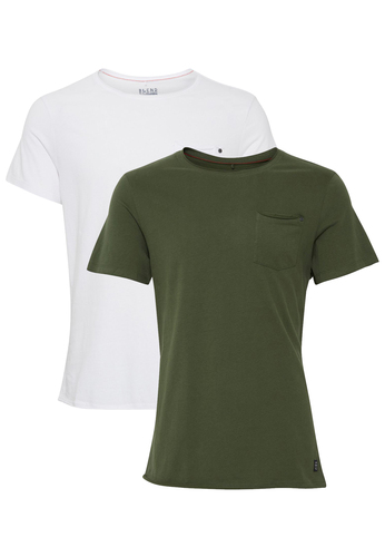 Rundhals T-Shirt 2-er St�ck Pack Kurzarm Shirt Basic Set BHNOEL 
