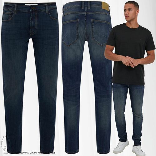Slim Fit Jeans Basic Hose Denim Pants Stoned Washed Tapered SDTOMY