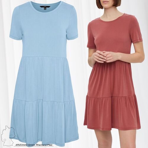 Kurzes Blusenkleid Lockeres Kurzarm Tunika Mini Dress VMFILLI