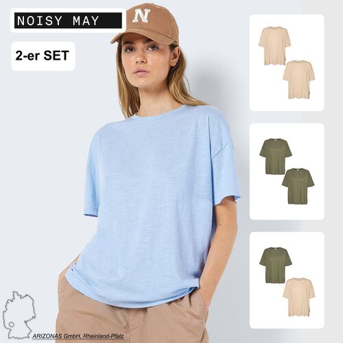 Basic T-Shirt 2-er Pack Oversized Oberteil NMMATHILDE