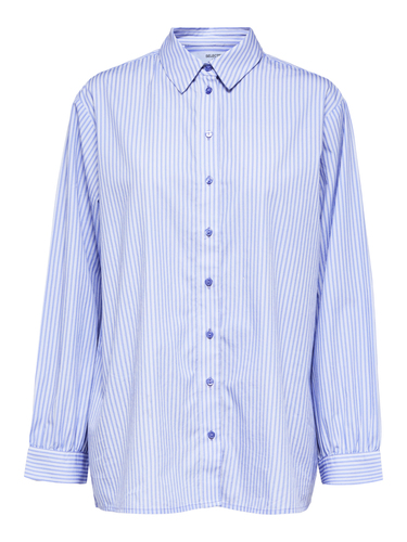 Basic Hemd Bluse Langarm Business Shirt aus Baumwolle SLFREKA 