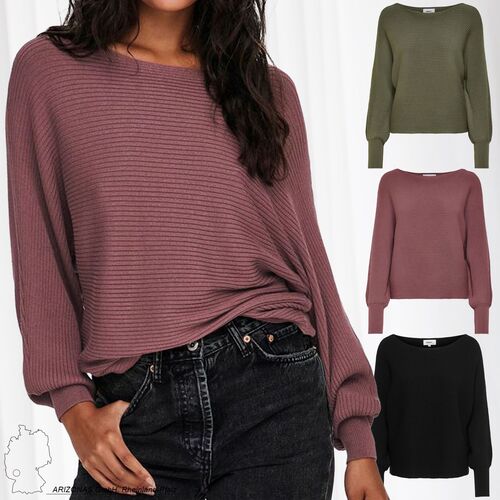 Kurzer Strickpullover Knitted Basic Stretch Sweater U-Boot ONLADALINE