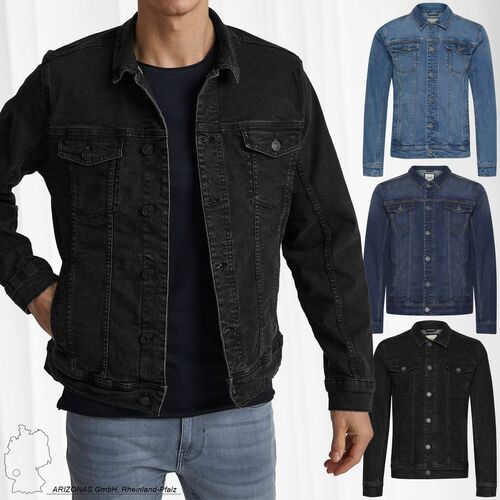Denim Jeans Jacke Basic Biker Blouson Vintage Design �bergangsjacke