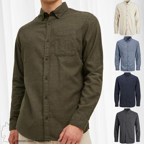 Jack & Jones Twill Hemd Shacket Basic Freizeit Langarm Shirt Einfarbig JJECLASSIC
