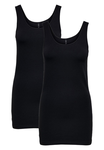 Langes Tank Top 2-er St�ck Pack �rmelloses Shirt Basic Set ONLLIVE 