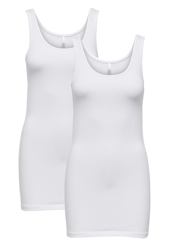 Langes Tank Top 2-er St�ck Pack �rmelloses Shirt Basic Set ONLLIVE 