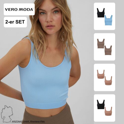 Crop Top 2-er St�ck Pack Stretch Tank Top Bralette Set VMEVE