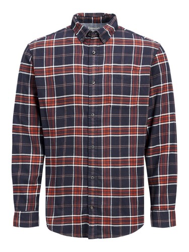 Jack & Jones Kariertes Hemd Basic Flanell Langarm Freizeit Shirt JJECLASSIC 