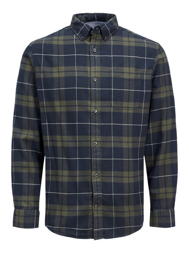 Jack & Jones Kariertes Hemd Basic Flanell Langarm Freizeit Shirt JJECLASSIC 