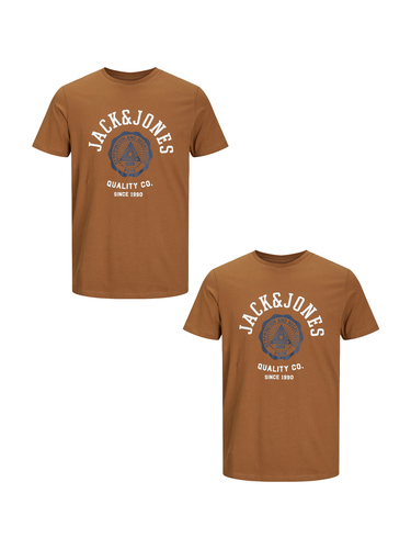 Jack & Jones Logo T-Shirt 2-er St�ck Pack Rundhals Shirt Kurzarm Set JJELOGO 