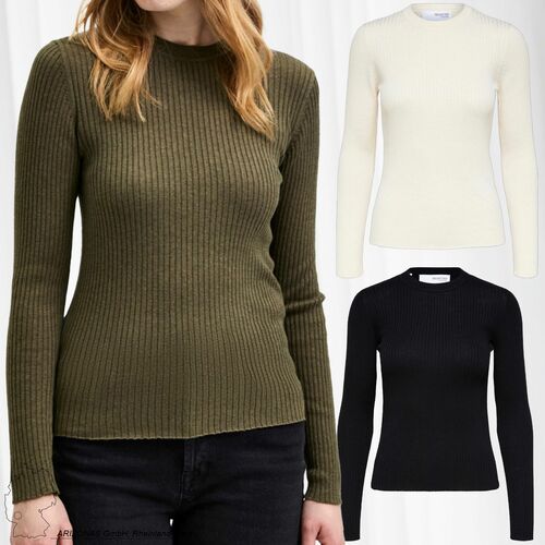 Basic Strickpullover Langarm Stretch Rundhals Sweater SLFLYDIA