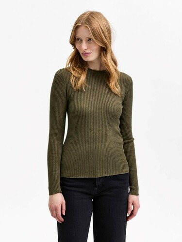 Basic Strickpullover Langarm Stretch Rundhals Sweater SLFLYDIA 
