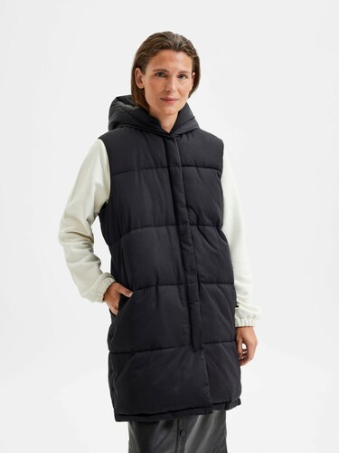 Lange Puffer Weste Warm Wattierte Stepp �bergangsjacke �rmellos SLFALINA 