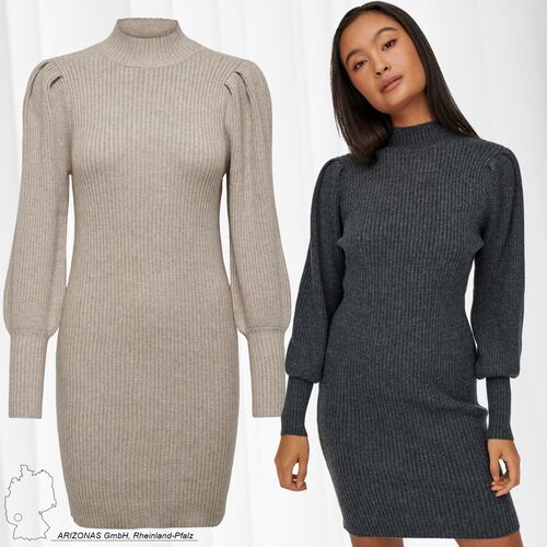 Langarm Strickkleid Mini Pullover Dress Stehkragen Shirt ONLKATIA