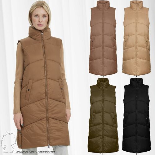 Lange Puffer Weste Wattierte Stepp Jacke ohne �rmel und Kapuze VMUPPSALA