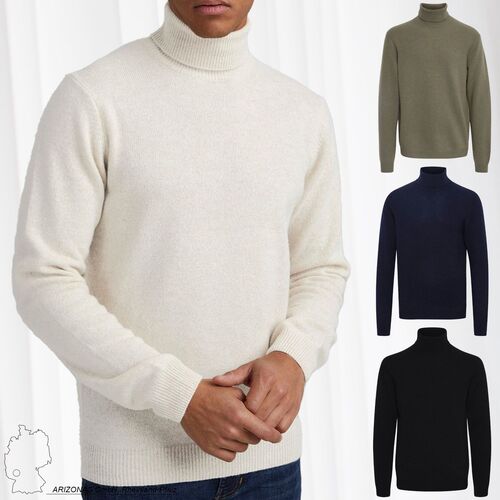 Rollkragen Strick Pullover Warmer Rundhals Sweater Longsleeve KARL
