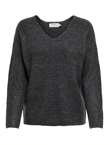 Warmer Strickpullover Stretch Sweater V-Ausschnitt Langarm ONLDANIELLA 