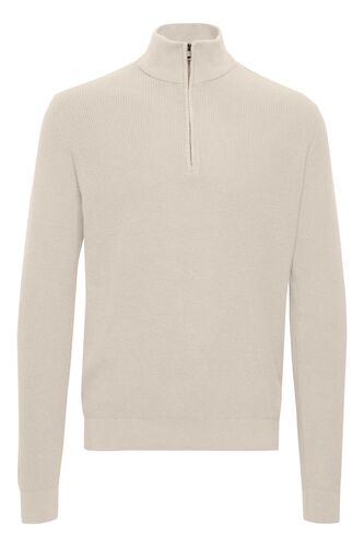 Warmer Strickpullover Stehkragen Sweater mit Zip Langarm Basic BHCodford 