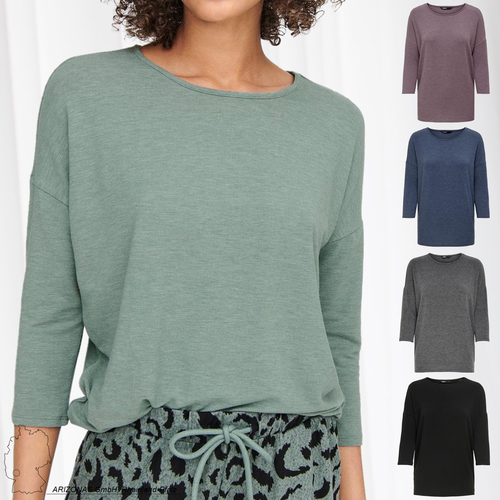 ONLY Damen Dünner Strickpullover 3/4 Langarm Rundhals Shirt Knitted Basic  Stretch Sweater ONLGLAMOUR | Oberteile & Shirts direkt bestellen