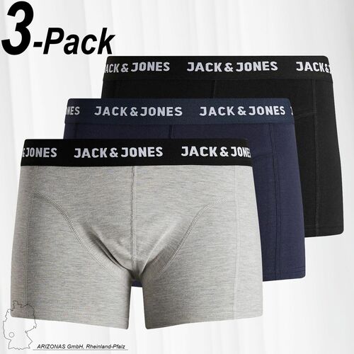Jack & Jones 3er St�ck Pack Boxershorts Trunks Set Stretch Basic Unterw�sche Hose