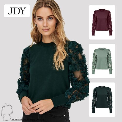 Eleganter Sweatshirt Pullover Mesh Langarm Blusen Jumper JDYFAIRVIEW