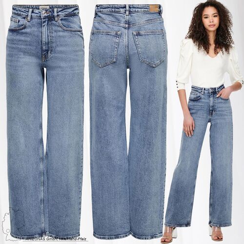 High Waist Jeans Stretch Denim Schlaghose 5-Pocket Wide Leg ONLJUICY