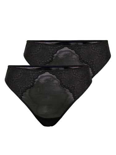 Spitzen Slips 2-er Pack G-String Taillen Unterhosen Brazilian Tanga 