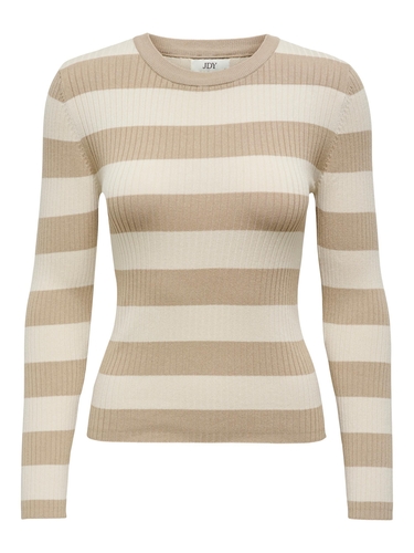 Gestreifter Langarm Strickpullover Striped Oberteil Knit Sweater JDYPLUM 